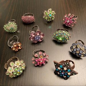 * 4/$20 * 11 Costume Jewelry Adjustable Rings